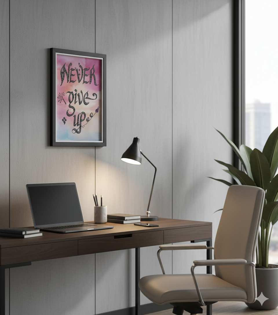 Wall Motivational Frame - Never Give up