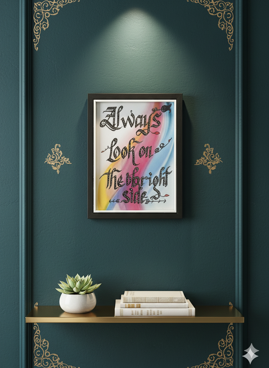 Wall Motovational Frame -Always look t the bright side