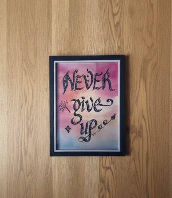 Wall Motivational Frame - Never Give up